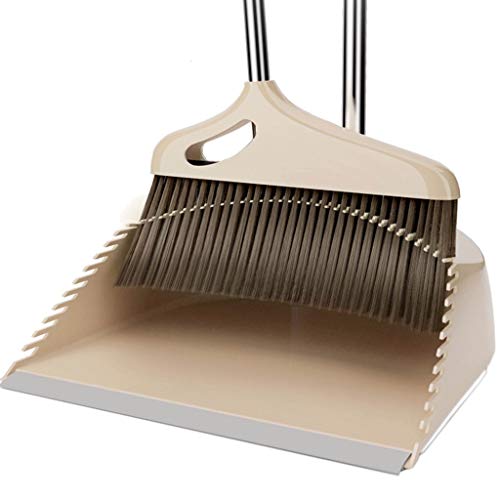 NLIAN- Broom and Dustpan Set, with Brush and Dustpan Set Broom with 94cm Handle Removable All Floors Space Saving for Schools Hotel Hospital