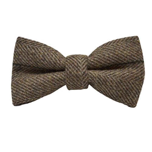 Nœud papillon en tweed marron pré-noué pour habiller votre garçon sans stress