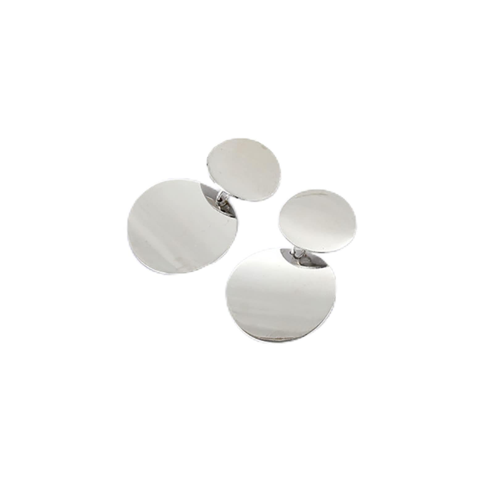 Boucles d'oreilles argentées hypoallergéniques géométriques légères - 2