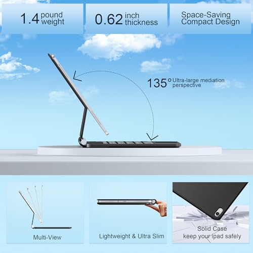 Image of GGQFGTOJ Keyboard Case for iPad 11th (A16) & 10th Generation,Magic Keyboard with 7 Colors Backlight,Multi-Touch Trackpad - Floating Cantilever Stand - Magnetic Case for iPad 11th Inch /10.9 Inch