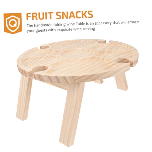 Table en bois pliable pour dégustation de vin à la plage
