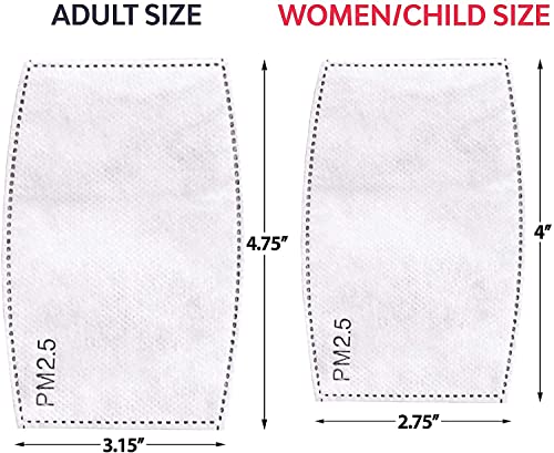 100Pcs Children Size Pm2.5 Activated Carbon Filter For Kids Cloth Mask, 5 Layer Mask Filters Insert For Dustproof, Haze Proof And Breathable #TOP1