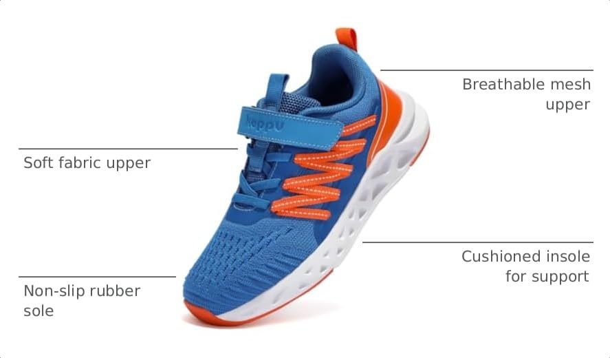 Image of koppu Boys Girls Shoes Non-Slip Tennis Shoes Fashion Lightweight Breathable Kids Sneakers for Little Kids /Big Kids