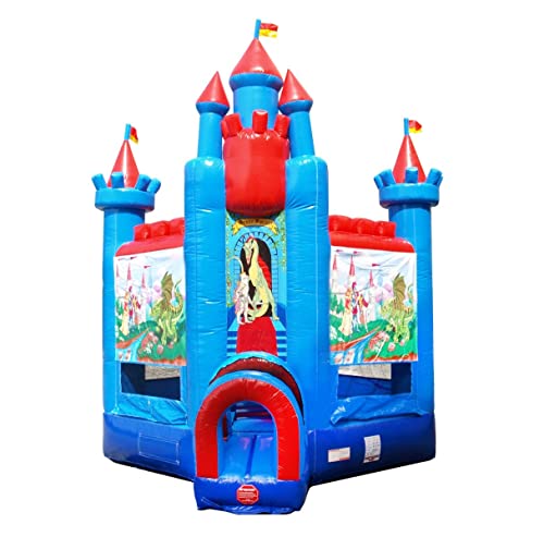 Tentandtable Brave Knight Castle Commercial Inflatable Bounce House, Indoor Outdoor Backyard Bouncer For Kids And Adults, Includes 1Hp Blower & Stakes - 12' L X 12' W X 18.5' H #TOP19