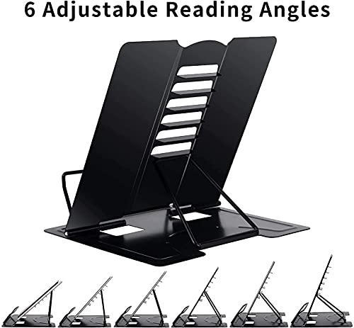 Msdada GX-SJ-BLACK-US Desk Book Stand Metal Reading Rest Book Holder Adjustable Cookbook Documents Holder Portable Sturdy Bookstands thumb #3