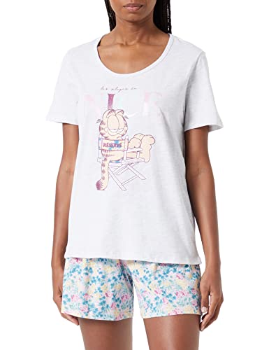 women'secret Short Pyjama multilicence Riviera Garfield Ensemble de Pijama, Mélange Pur, M Femme Cover