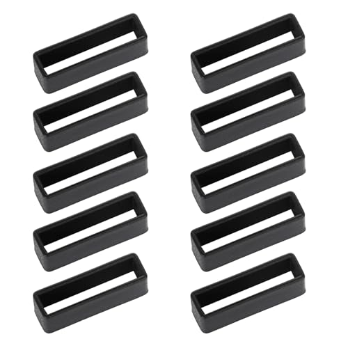 ARYIMYDP 10 Piezas de Anillos de Goma Silicona para Correa Reloj, Trabillas y Retenedores Compatibles con Casio – Accesorios Recambio Unisex (Negro)