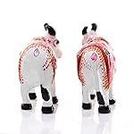 Minakari Traditional Indian Rajasthani Décor Hand Painted Statue Sculpture Diwali Christmas Festive Decoration Showpiece for Table Home Office and Gifting (Set of 2 White Cows) - Image 5