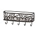 mDesign Wall Mount Metal Entryway Storage Organizer Mail Sorter Basket with 5 Hooks - Letter, Magazine, Coat, Leash and Key Holder for Entryway, Mudroom, Hallway, Kitchen, Office - Bronze