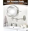 DECLUTTR 9 Inch Wall Mounted Makeup Mirror, 15X Magnification Double Sided Swivel Extendable Bathroom Mirror
