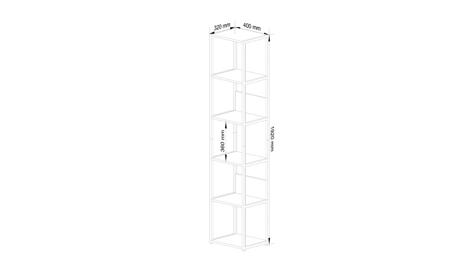 BDW Scaffale Loft Moderno in Metallo - Scaffale da Soggiorno - Scaffale in Stile Industriale - 6 Ripiani - Mobili Industriali - Vintage - Stile Industriale - 192x40x32cm - Nero/Rovere Sonoma