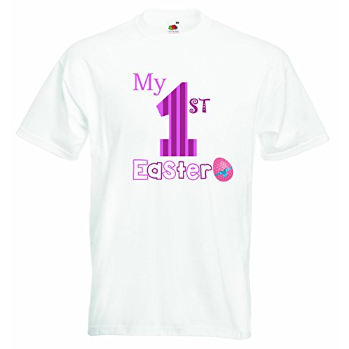 My first easter - Camiseta para niña con citas divertidas impresas, color blanco  4  5 años