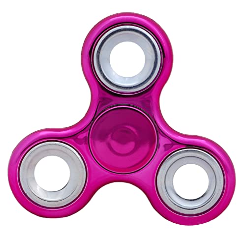 Toyland® Fidget Hand Spinner - Soulagement du Stress et de l'anxiété - Couleurs Assorties (Rose métallique et Argent)