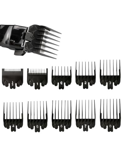 Image of 10PCS Trimmer Clips Only, Clipper and Trimmer Accessories, Professional Hair Clipper Comb Set for Home and Salon Use, Multiple Length Options for Various Hairstyles
