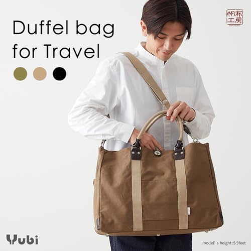 Yubi HANPU KOUBOU Duffel Bag for Travel Travel Bag for Men Women Canvas Duffel Bag Weekend Gym Bag Medium Size 3X84 (Black)2