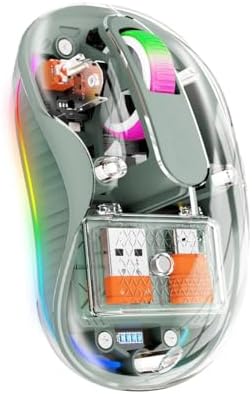 （05:00時点） Bluetoothマウス 2.4GHz ワイヤレス 3モード USB-A&C対応 透明 静音 小型 LED呼吸ライト付き 無線 充電式 5ボタン iPhone/iPad iOS13 以上/Macbook/Androidタブレット/Windows 8/10/11/Microsoftに対応 （グリーン）