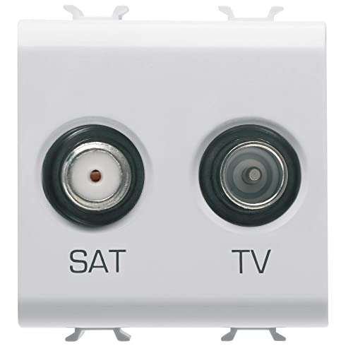 Prise TV-SAT direct Gewiss GW10383 blanche 2 modules