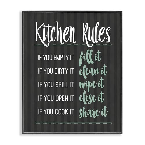 Kitchen Rules Impression giclée encadrée d'art Stupell Industries