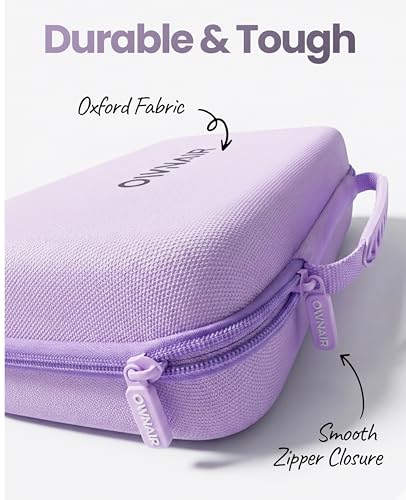 Image of Ownair Hot Air Brush Travel Case - Purple Hard Shell Organizer Bag & Storage Pouch, Portable Shockproof & Splash-Resistant Carry Case for Hair Styling Tools