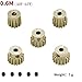 M0.6 Pinion Gear Set 3.175mm 13T 14T 15T 16T 17T 5PCS 7075 Aluminum Alloy Metal Pinion Motor Gear for 1/10 RC Car Brushed Brushless Motor (5PCS)…