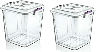 2 X 40 Litre Heavy Duty Plastic Pantry Box Food Container Storage Box Organiser