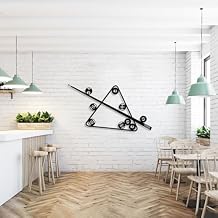 Billiards Metal Wall Art, Billiards Room Wall Decor, Playroom Wall Decor, Snooker Wall Decor, Metal Wall Decor, Metal Games Home Wall Decor, Gift For Billiard Lover 53"x30" | 135x75.5 cm, Black