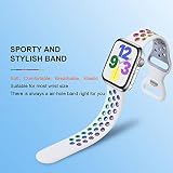 Gulemfy Pasek kompatybilny z Apple Watch, pasek sportowy, 44 mm, 42 mm, 45 mm, 49 mm, 38 mm, 40 mm, 41 mm, silikon przepuszczający powietrze, do iWatch serii SE, 8, 7, 6, 5, 4, 3, Ultra, dla kobiet i mężczyzn, 42mm/44mm/45mm/49mm-S/M, Silikon