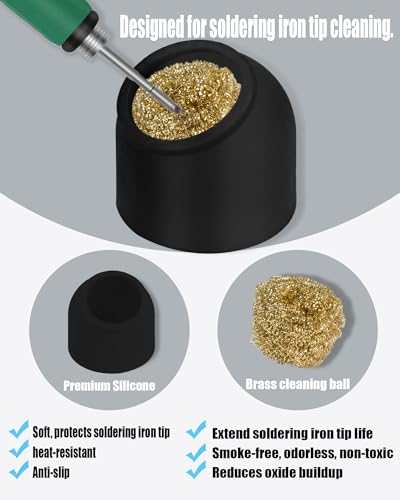 Kaisi K920 Soldering Iron Tip Cleaner,Non-Slip Silicone Holder Solder Brass Tip Cleaner Kit thumb #4
