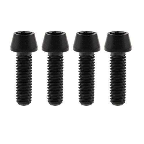 Image of Titanium Ti Bolt M5x9 16 18 20 25 30 35 40 45 50 55 60mm Tapered Head Screws Pack of 4 (M5x16mm, Black)
