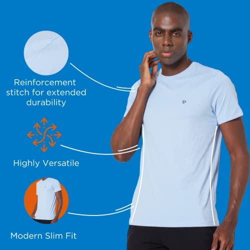Image of sporto Men's T-Shirt | 80% Cotton and 20% Polyester | Round Neck | Breathable Casual Wear | Soft Comfortable Everyday T-Shirt | Pack of 1 | Color May Vary