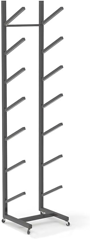 Metal Floor-Standing Display Rack for Skateboards and Skis - Space-Saving Organizer for Sports Equipment Storage(Black-B-25X25X119 Cm)