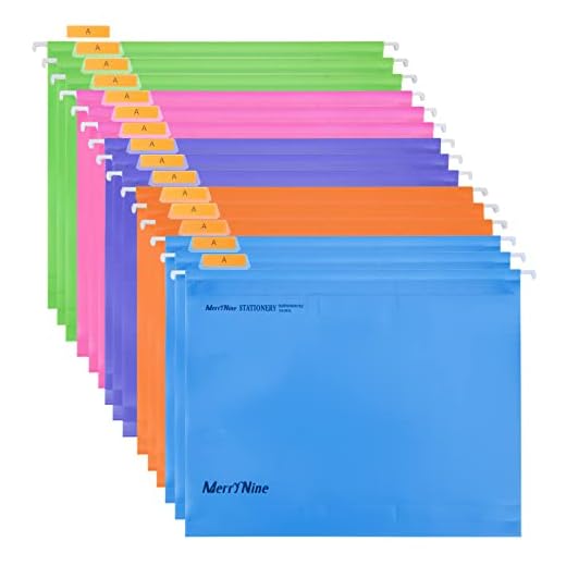 MerryNine Hanging File Folders, 15PCS Letter Size Suspension Files, Polypropylene Filing Cabinet Suspension Files with Tabs and Card Inserts for School Home Work Office Organization (Colorful)