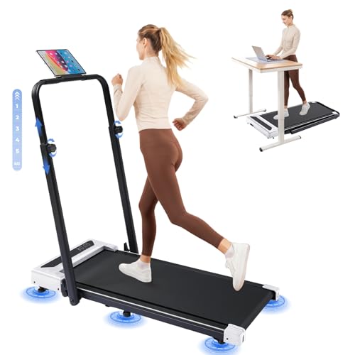 GTPLAYER Foldable Under-Desk Walking Pad with Adjustable Handle Bar