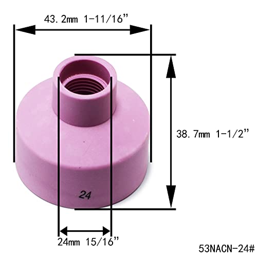 Image of RIVERWELD TIG Champagne Ceramic Cups 53NAHCN Screen 53NAbSP3 24# 4pcs | Alumina Nozzle for SR WP 9 20 17 18 26 TIG Welding Torches
