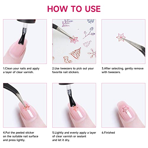 Nail Stickers, 24 Stickers For Nails Art, Self Adhesive Nail Art Sticker Decals, Nail Supplies Kit Large Sheets #TOP5