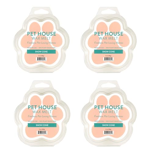 Image of Pet House Wax Melts Snow Cone Summer Scented Wax Melts - Long-Lasting Plant Based Air Freshener for Pet Odor Pack of 4