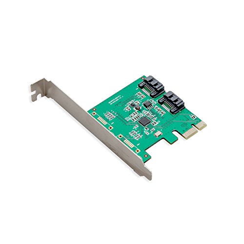 IO CREST I/O CREST 2 Port SATA III PCI-e 2.0 x1 Controller Card Asmedia ASM1061 Non-Raid with Low Profile Bracket SY-PEX40039