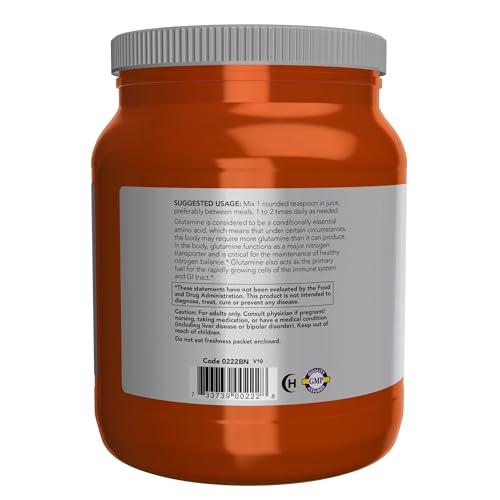 image for NOW Foods Sports Nutrition, L-Glutamine Pure Powder, Nitrogen Transpor