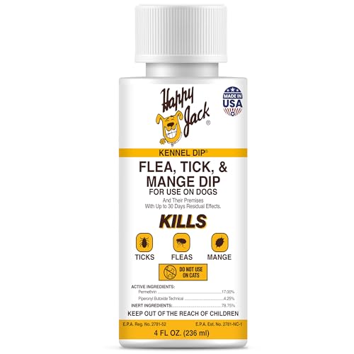 Happy Jack Kennel Dip Dog Flea and Tick Treatment & Prevention, Made in USA, Spray Yard & Home...