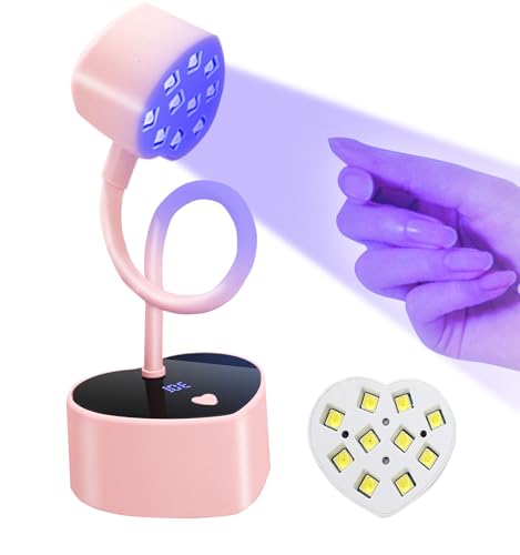 Lumcrissy UV Nail Lamp: 30W Mini UV Light for Gel Nails Polish, Rechargeable LED Nail Light Nail Dryer with 2 Timers & Auto Sensor, Fast Curing Goosenecks Lamp for Home DIY Manicure