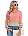 Zeagoo Womens Blouses 3/4 Sleeve V Neck Tshirts Loose Fit Tunic Tops Dressy Casual Summer Tee Fashion Work Clothes L