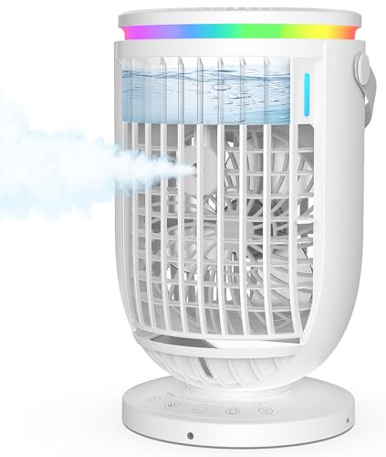 AC Portable for Room Office,AI Portable Air Conditioners Fan with 120° Rotating Function,JYew Evaporative Mini Room Air Conditioners,Portable AC Unit Air Cooler with 4 in 1 Humidifier Fan Conditioner