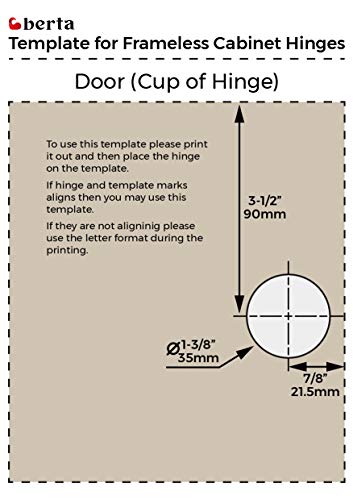 Berta (2 Pieces) Half Overlay Frameless European Hinges 105 Degree 2-Cam 4-Way Adjustable Clip On Concealed Kitchen Cabinet Door Hinges with Screws