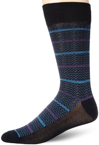 Perry Ellis Men's Tencel Herringbone Stripe Dress Sock