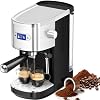Electactic 20 Bar Espresso Machine, Professional Stainless Steel Coffee Maker with LCD Display, 45oz Removable Water Tank, Home & Office Espresso Maker for Cappuccino Latte Macchiato, Black