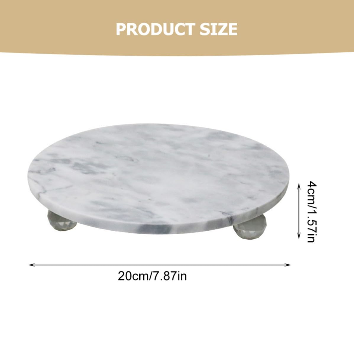 Bandeja Decorativa Soporte Elegante Redonda Multifunción de Mármol Diseño Delicado para Joyas y Decoración del Hogar para Sala y Comedor