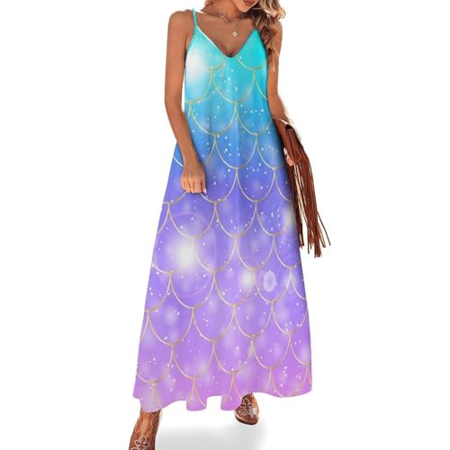Robe longue d'été écaille de sirène pour plage et valise
