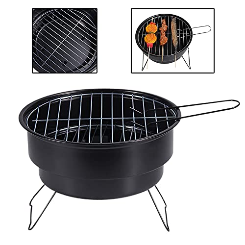 Barbecue A Carbonella Mini Round BBQ Grill Grill Pieghevole Carbone BBQ Grill BBQ Grill Non-Stick Superficie Portatile Portable Tora Travel Patio Stufa Pentole Bookware Barbecue Tool 228