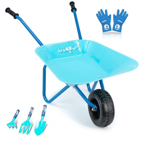 Colwelt Kinder Schubkarre Set Metall, 5-teilig, Metall Kinderschubkarre...