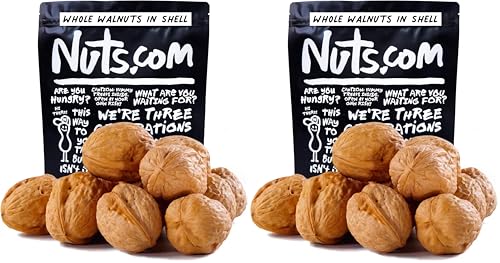 Nuts com Whole Walnuts in Shell, 2 lbs – Fresh Unshelled Raw Walnuts with Buttery, Nutty Flavor (Pack of 2)